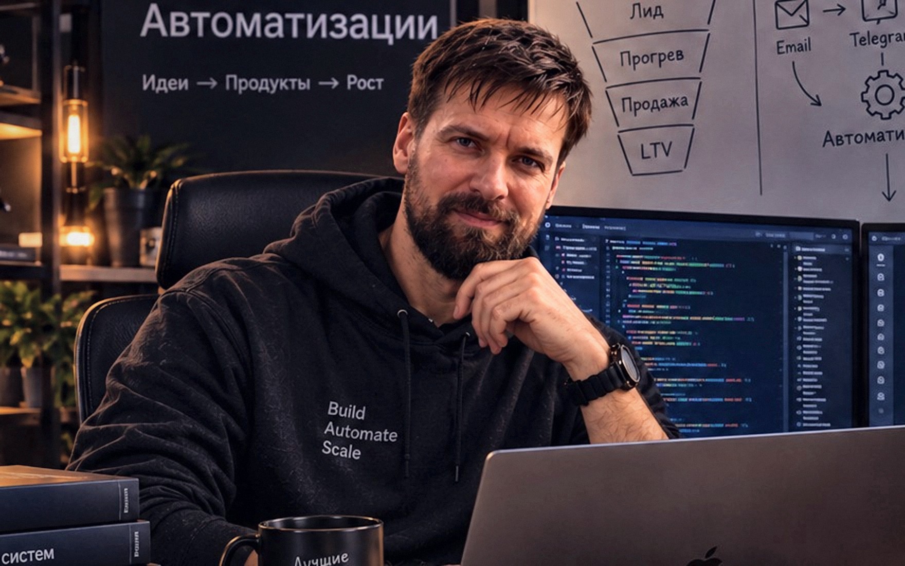 Александр Соловьев за рабочим столом